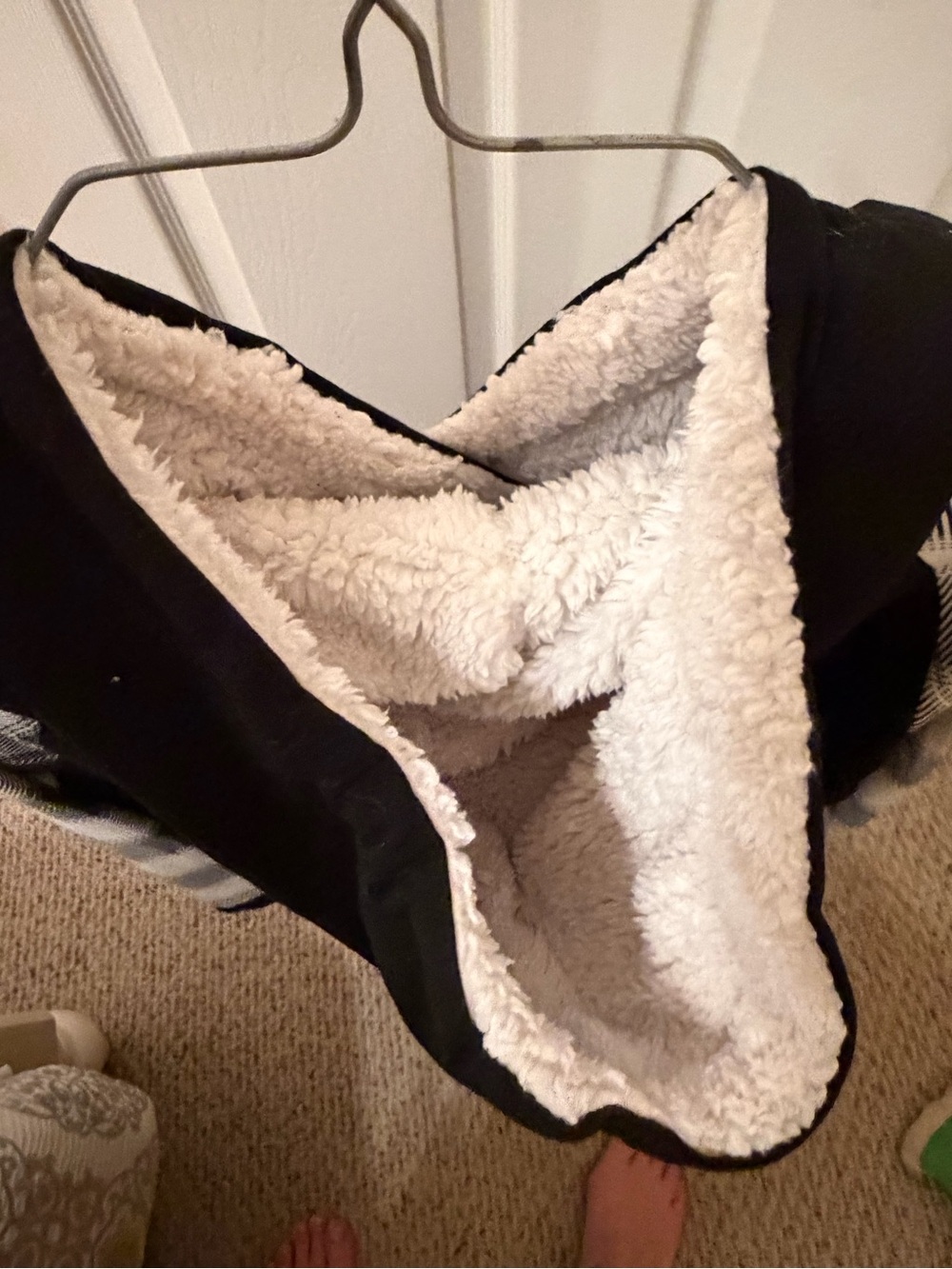 Maurices Black Hoodie with White & Black Plaid Raglan Sleeves - Picture 3 of 5